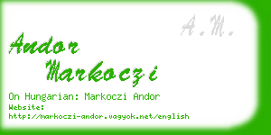 andor markoczi business card